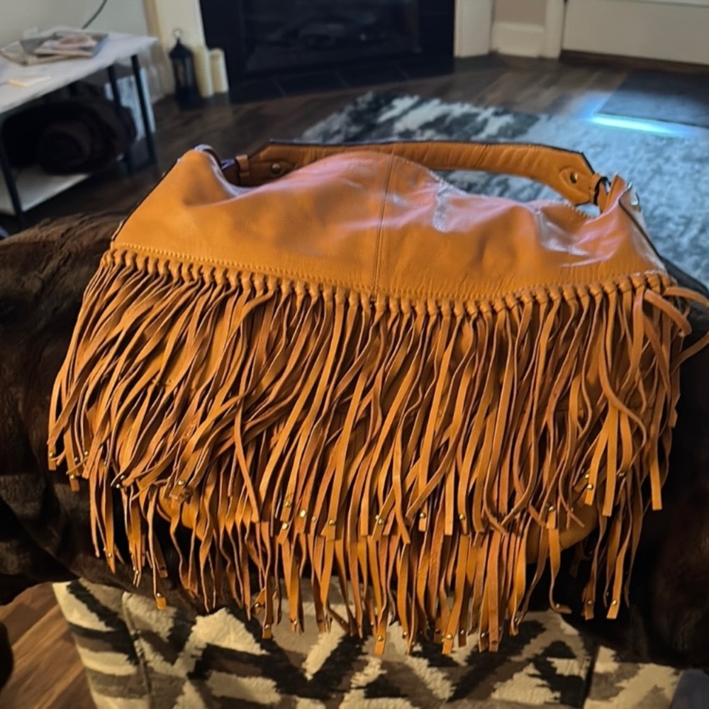 orYANY Fringe Leather Shoulder Bag No flaws